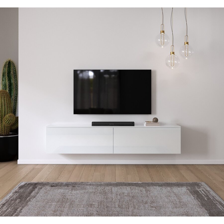Levana Hoogglans Wit 200 cm TV Wandmeubel