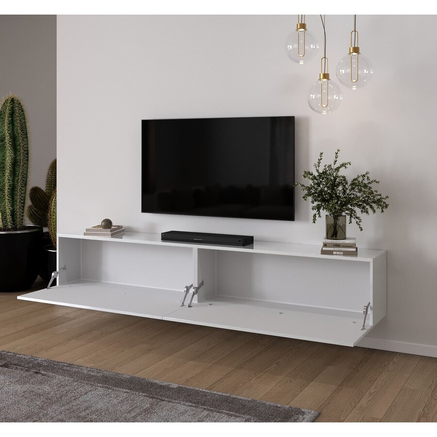 Levana Hoogglans Wit 240 cm TV Wandmeubel