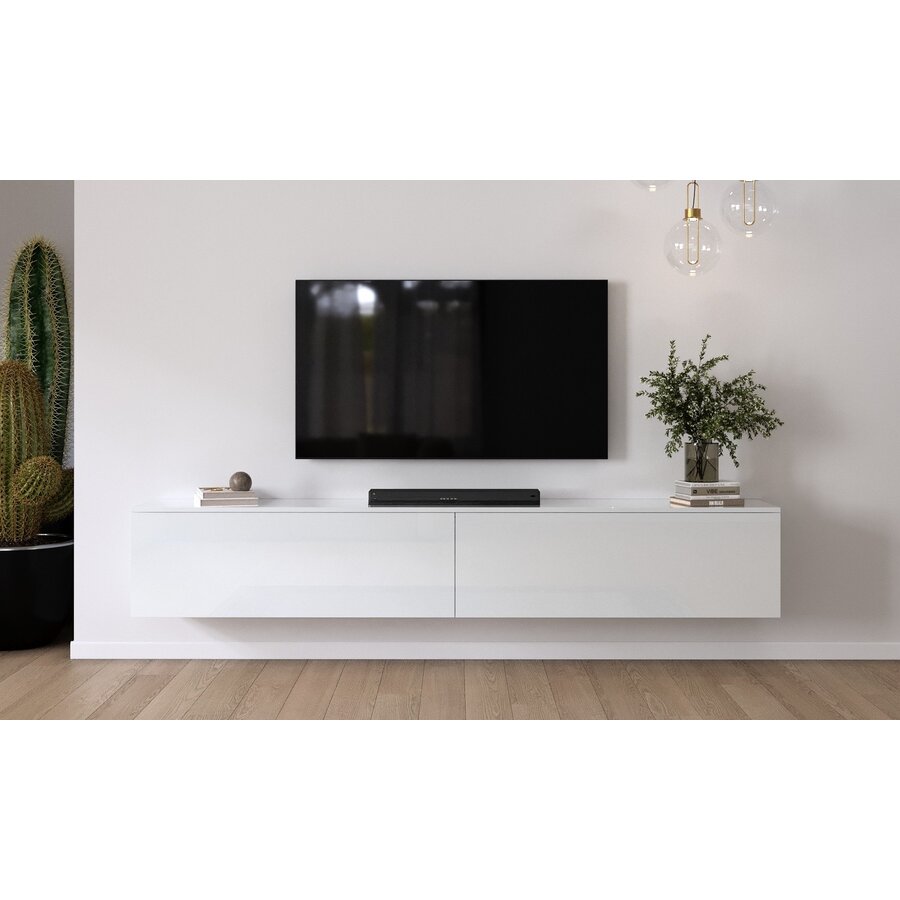 Levana Hoogglans Wit 240 cm TV Wandmeubel