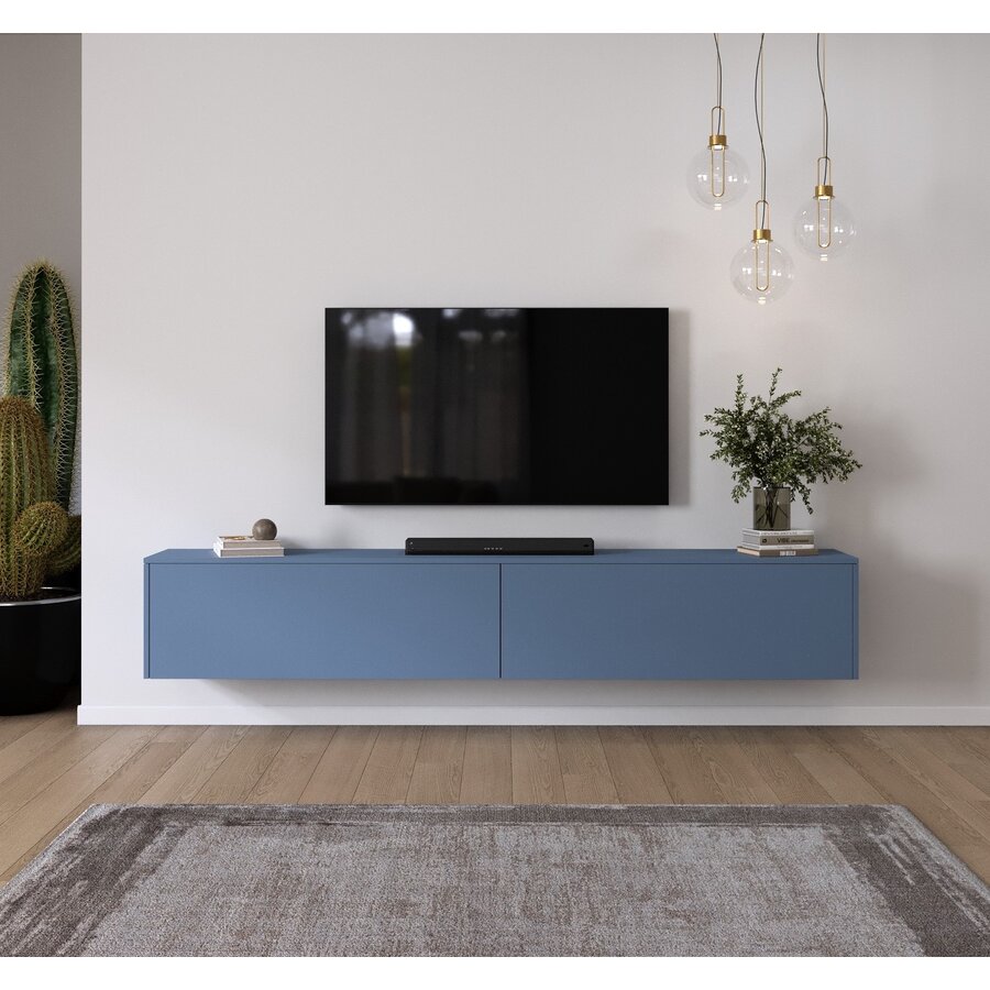 Levana Turin Rookblauw 243 cm TV Wandmeubel Levana Turin Rookblauw 243 cm TV Wandmeubel