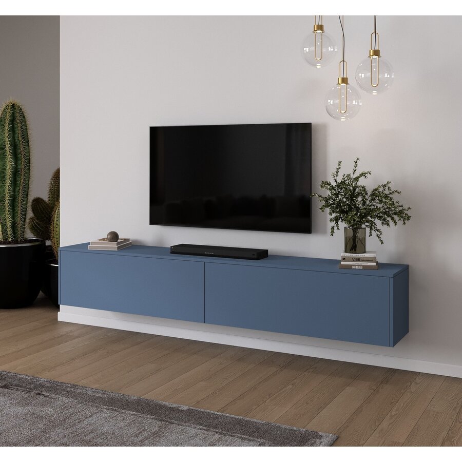 Levana Turin Rookblauw 243 cm TV Wandmeubel Levana Turin Rookblauw 243 cm TV Wandmeubel