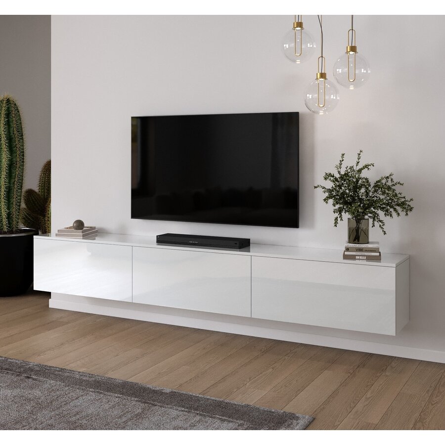 Levana Hoogglans Wit 270 cm TV Wandmeubel Levana Hoogglans Wit 270 cm TV Wandmeubel