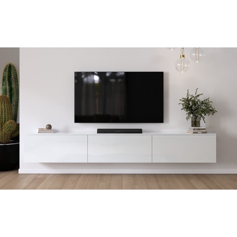 Levana Hoogglans Wit 300 cm TV Wandmeubel Levana Hoogglans Wit 300 cm TV Wandmeubel