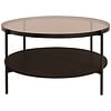 Hassel Ronde Salontafel Amber Glas/Espresso Hassel Ronde Salontafel Amber Glas/Espresso