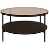 Hassel Ronde Salontafel Amber Glas/Espresso Hassel Ronde Salontafel Amber Glas/Espresso