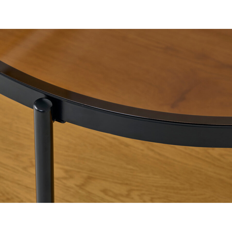 Hassel Ronde Salontafel Amber Glas/Eiken Hassel Ronde Salontafel Amber Glas/Eiken