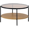 Hassel Ronde Salontafel Amber Glas/Eiken Hassel Ronde Salontafel Amber Glas/Eiken