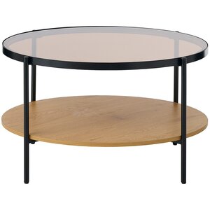 Hygge Interiors Hassel Ronde Salontafel Amber Glas/Eiken