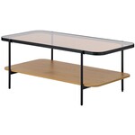 Hygge Interiors Hassel Rechthoekige Salontafel Amber Glas/Eiken Hygge Interiors Hassel Rechthoekige Salontafel Amber Glas/Eiken