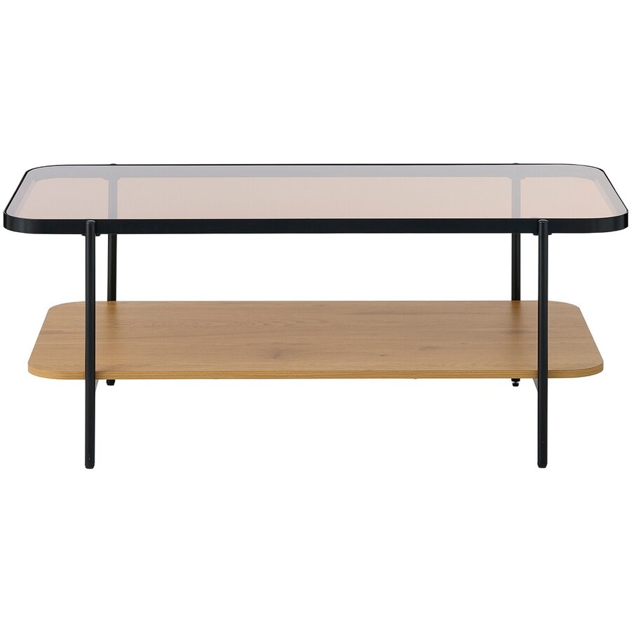 Hassel Rechthoekige Salontafel Amber Glas/Eiken Hassel Rechthoekige Salontafel Amber Glas/Eiken