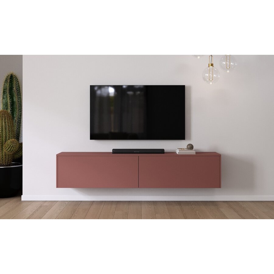Levana Pastell Oxydrood TV Wandmeubel 203 cm Levana Pastell Oxydrood TV Wandmeubel 203 cm
