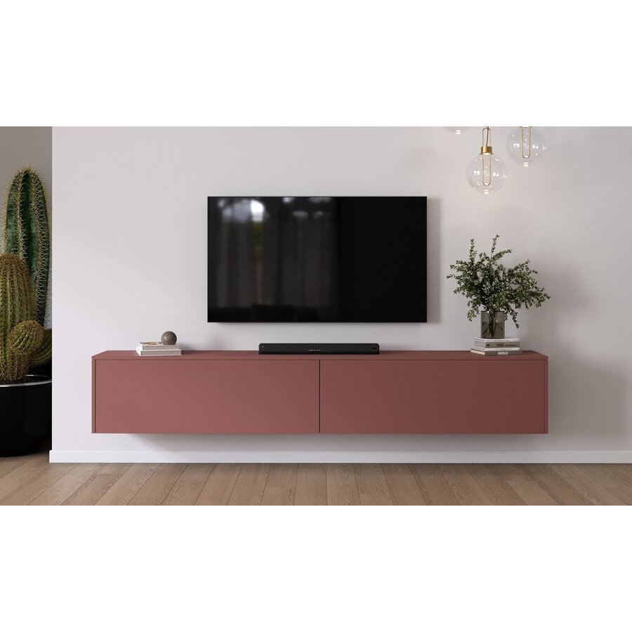 Levana Pastell Oxydrood TV Wandmeubel 243 cm