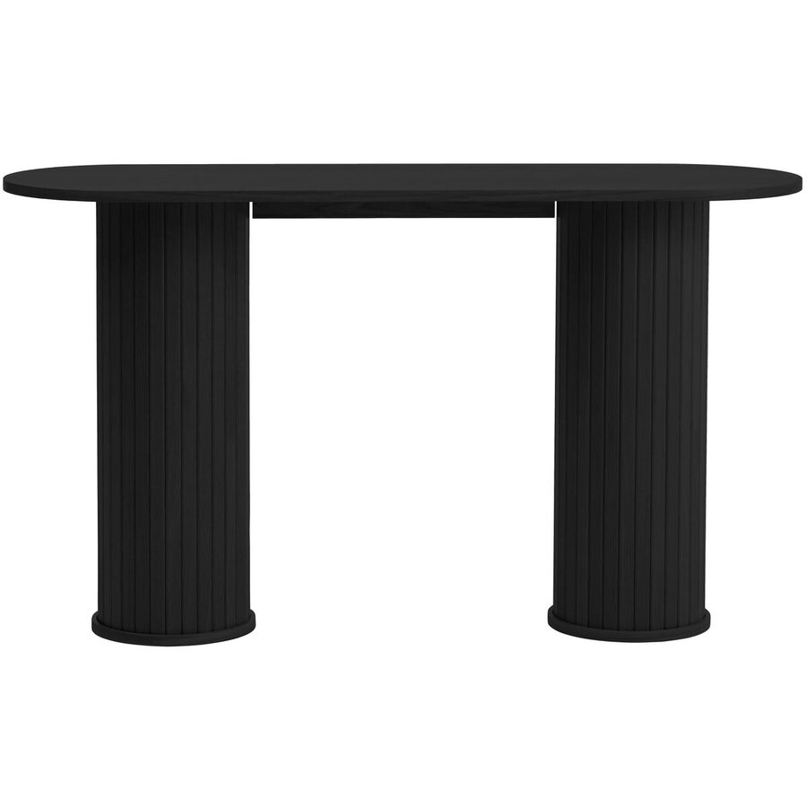 Nola Zwart Eiken Sidetable Ovaal 130 cm Nola Zwart Eiken Sidetable Ovaal 130 cm