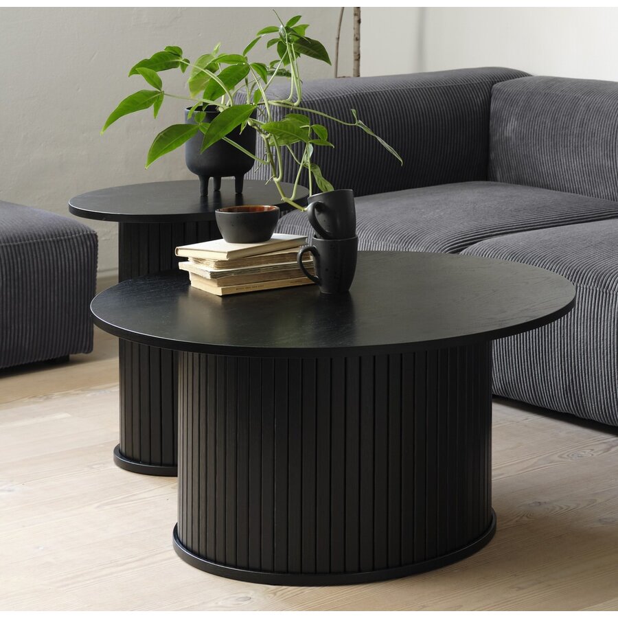 Nola Zwart Eiken Bijzettafel Rond Ø50 cm