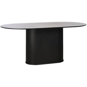 Hygge Interiors Nola 180 cm Ovale Eettafel Zwart Eiken Hygge Interiors Nola 180 cm Ovale Eettafel Zwart Eiken