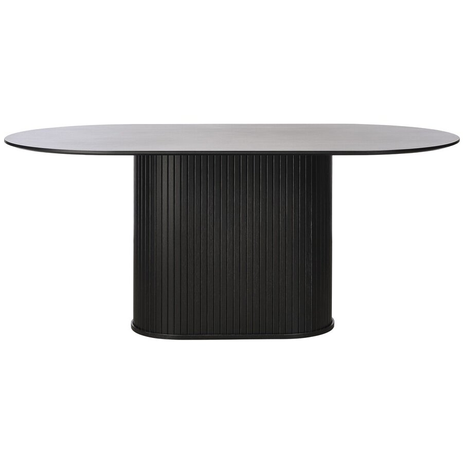 Nola 180 cm Ovale Eettafel Zwart Eiken Nola 180 cm Ovale Eettafel Zwart Eiken