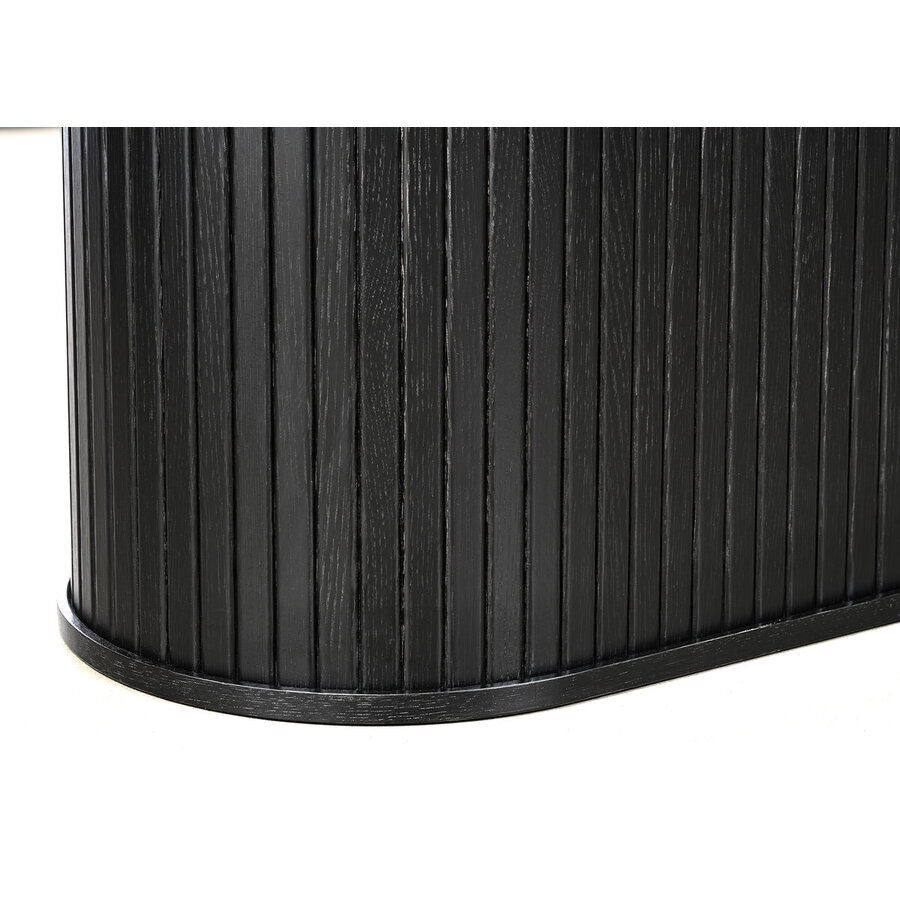 Nola 180 cm Ovale Eettafel Zwart Eiken Nola 180 cm Ovale Eettafel Zwart Eiken