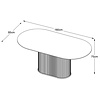 Nola 180 cm Ovale Eettafel Wit Eiken Nola 180 cm Ovale Eettafel Wit Eiken