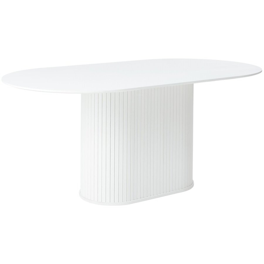 Nola 180 cm Ovale Eettafel Wit Eiken Nola 180 cm Ovale Eettafel Wit Eiken