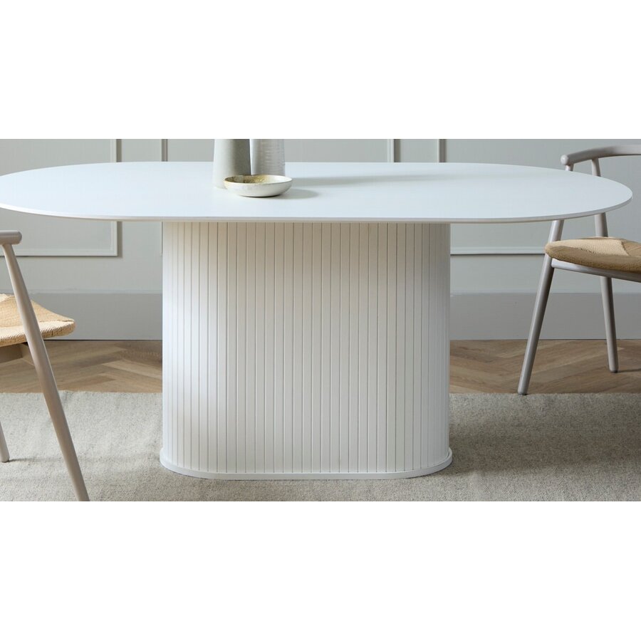 Nola 180 cm Ovale Eettafel Wit Eiken Nola 180 cm Ovale Eettafel Wit Eiken