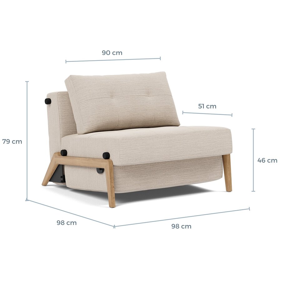 Cubed Slaapstoel Mocha / Eiken Cubed Slaapstoel Mocha / Eiken