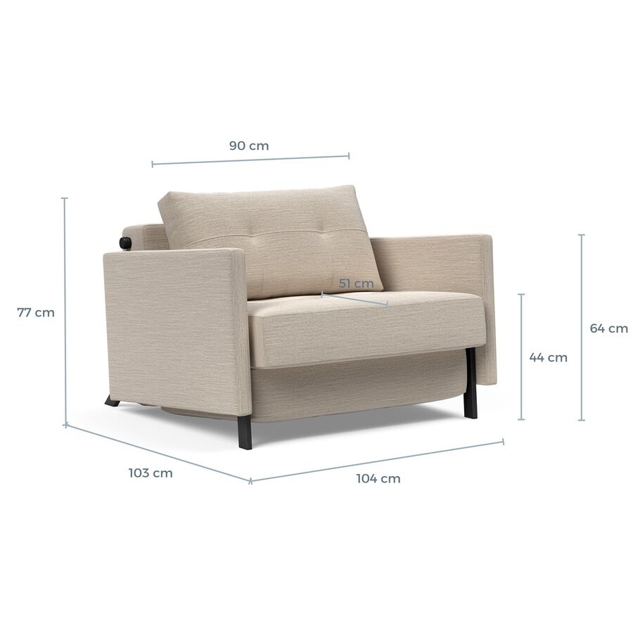 Cubed Slaapstoel met Armleuning Mocha Cubed Slaapstoel met Armleuning Mocha