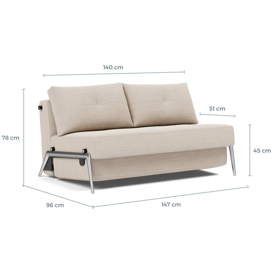 Cubed Aluminium 140 cm Slaapbank Mocha