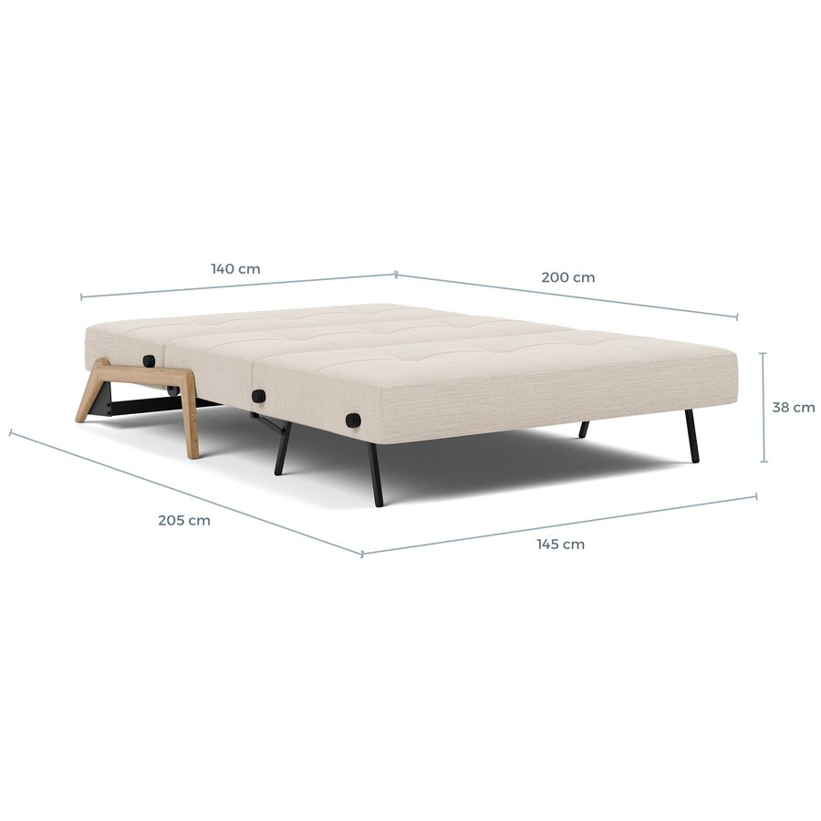 Cubed Wood 140 cm Slaapbank Mocha Cubed Wood 140 cm Slaapbank Mocha