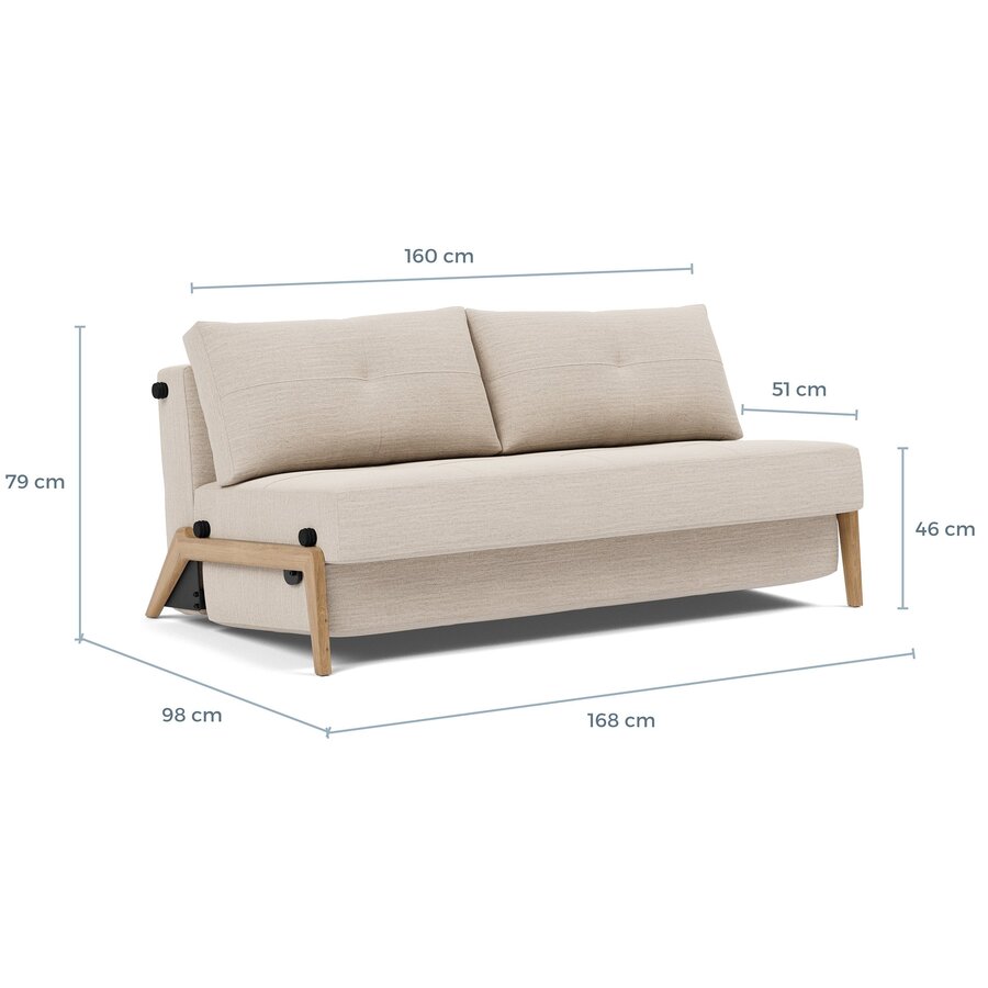 Cubed Wood 160 cm Slaapbank Mocha