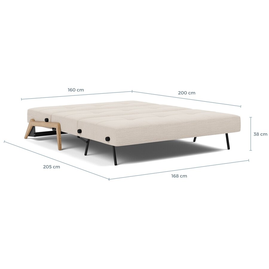 Cubed Wood 160 cm Slaapbank Mocha