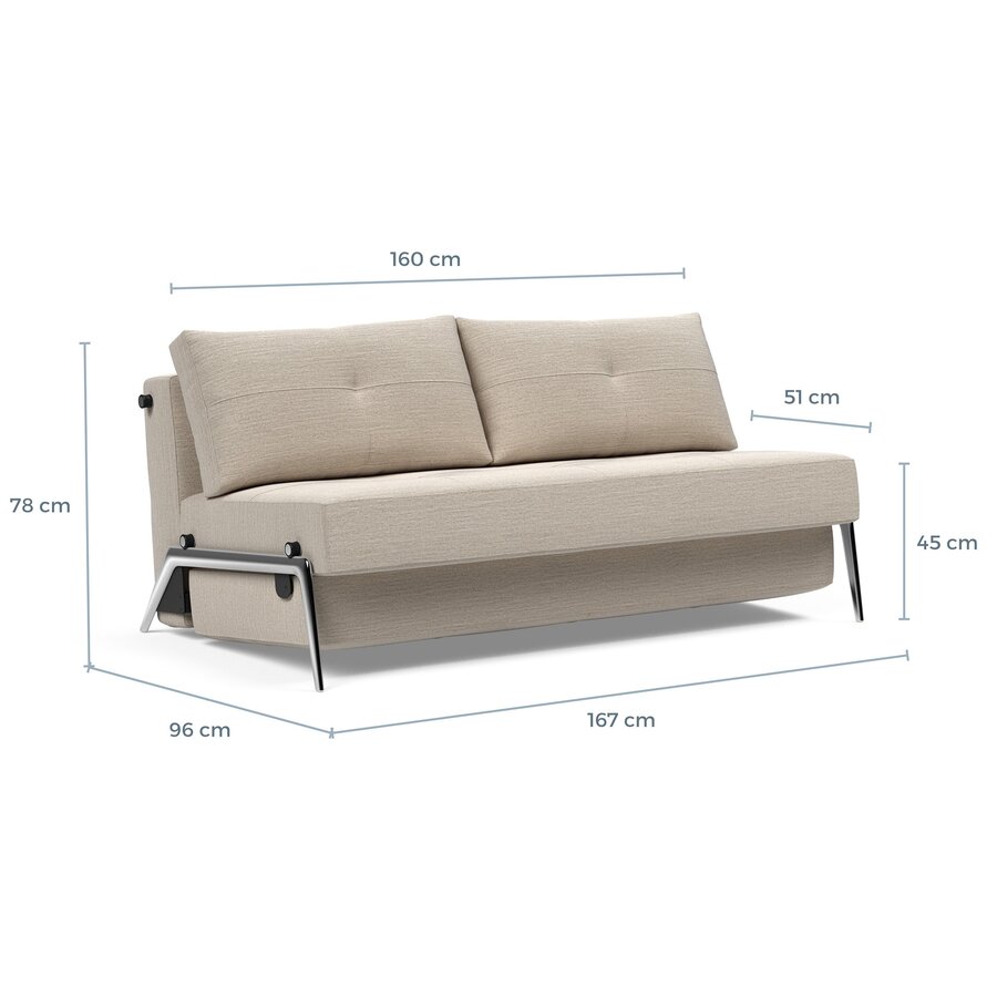 Cubed Aluminium 160 cm Slaapbank Mocha Cubed Aluminium 160 cm Slaapbank Mocha