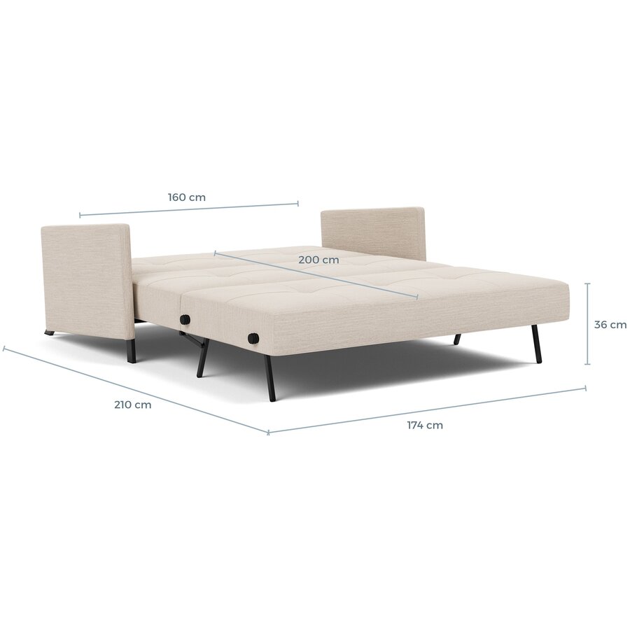 Cubed met Armleuning 160 cm Slaapbank Mocha Cubed met Armleuning 160 cm Slaapbank Mocha