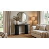 Nola Zwart Eiken Sidetable Ovaal 130 cm