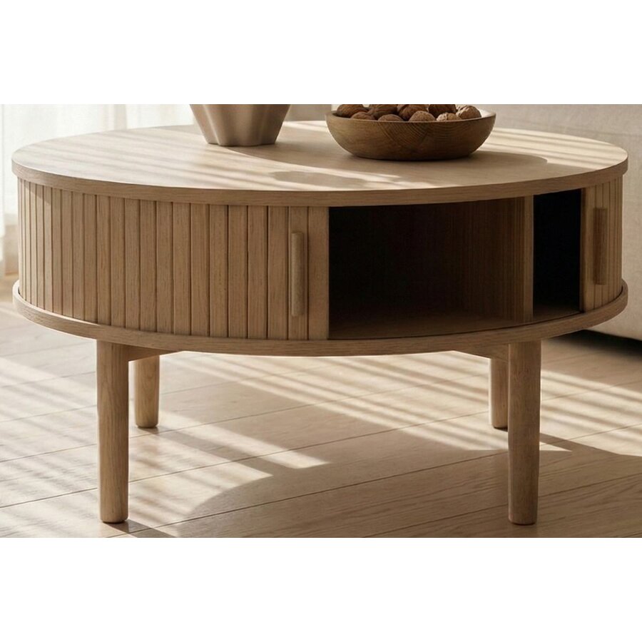 Meta Blank Eiken Salontafel Rond Ø85 cm Meta Blank Eiken Salontafel Rond Ø85 cm