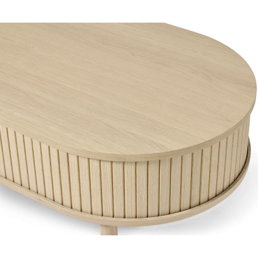 Meta Blank Eiken Salontafel Ovaal 120 cm Meta Blank Eiken Salontafel Ovaal 120 cm