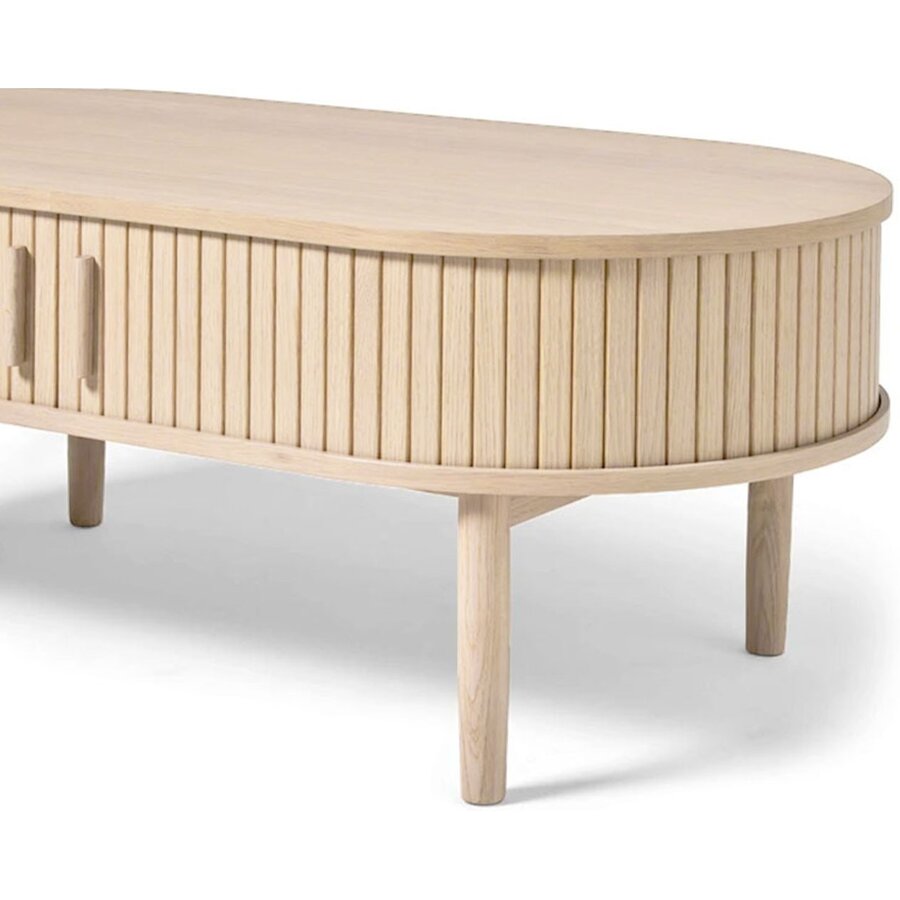 Meta Blank Eiken Salontafel Ovaal 120 cm Meta Blank Eiken Salontafel Ovaal 120 cm