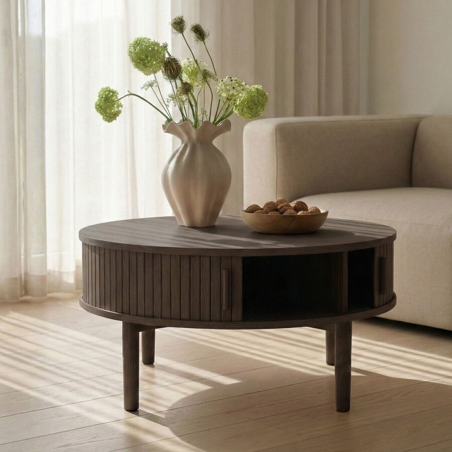 Meta Espresso Eiken Salontafel Rond Ø85 cm