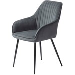Hygge Interiors Nolan Armstoel Donkergrijs Velvet Stripes Hygge Interiors Nolan Armstoel Donkergrijs Velvet Stripes