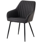 Hygge Interiors Nolan Armstoel Donkergrijs Kunstleer Stripes Hygge Interiors Nolan Armstoel Donkergrijs Kunstleer Stripes