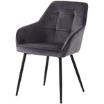 Hygge Interiors Nolan Armstoel Donkergrijs Velvet Squares Hygge Interiors Nolan Armstoel Donkergrijs Velvet Squares