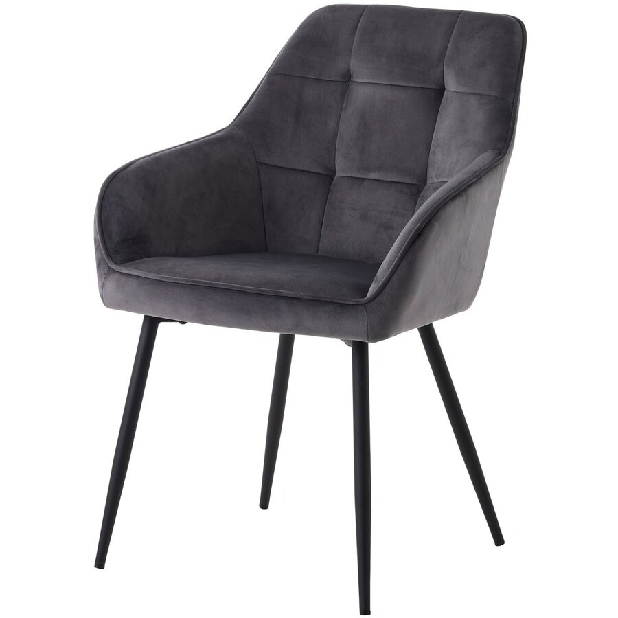 Nolan Armstoel Donkergrijs Velvet Squares Nolan Armstoel Donkergrijs Velvet Squares
