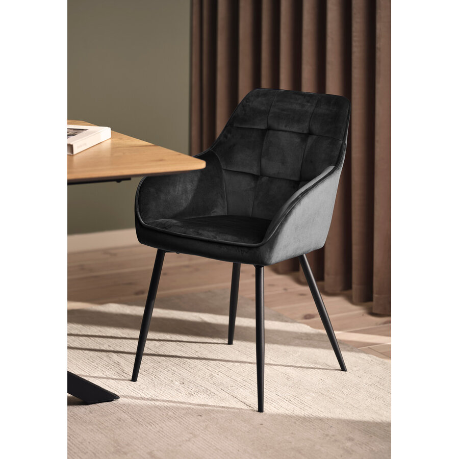 Nolan Armstoel Donkergrijs Velvet Squares Nolan Armstoel Donkergrijs Velvet Squares