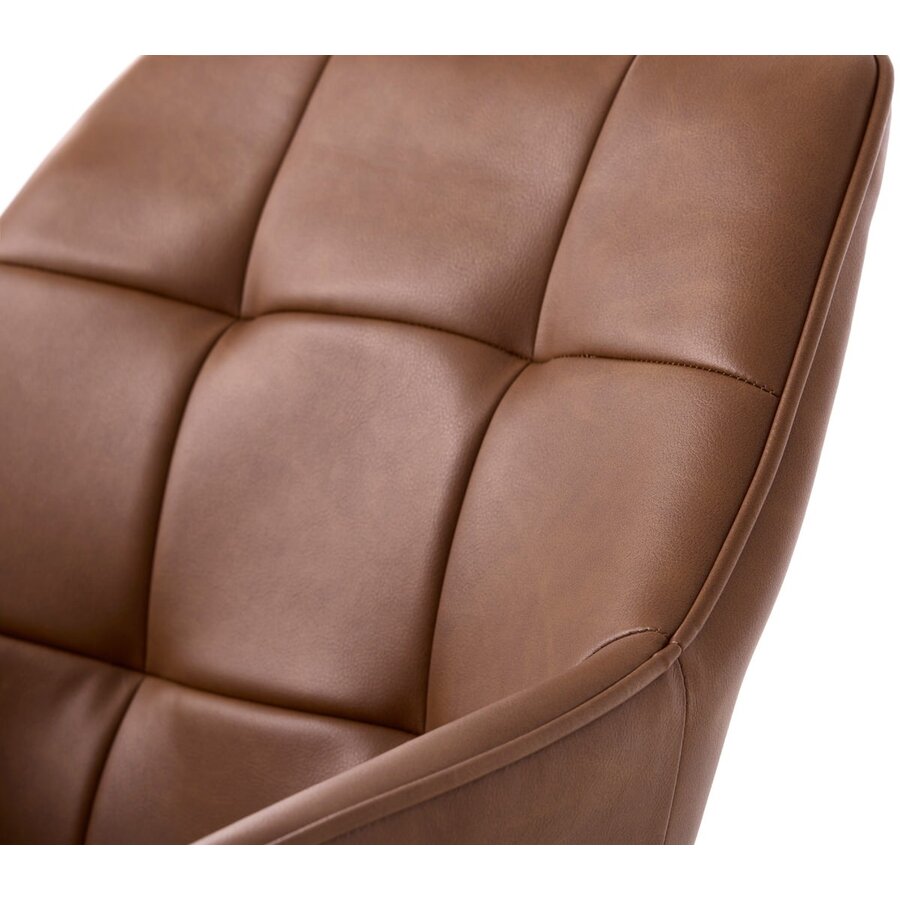 Nolan Armstoel Cognac Kunstleer Squares