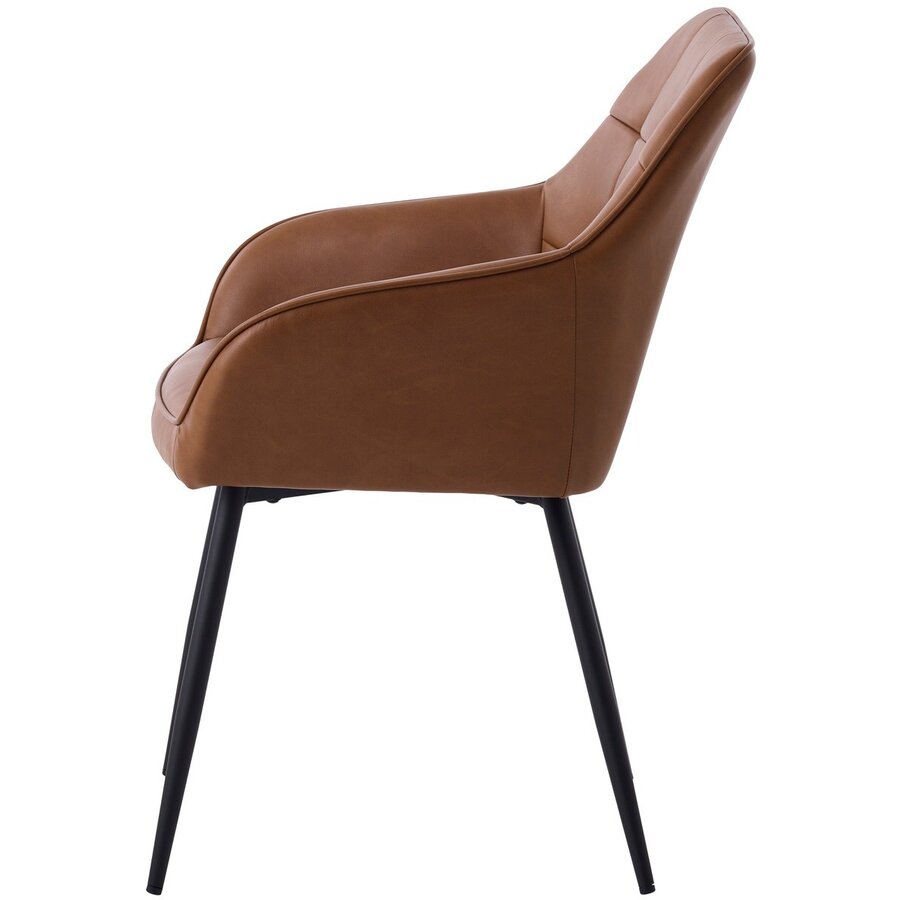 Nolan Armstoel Cognac Kunstleer Squares