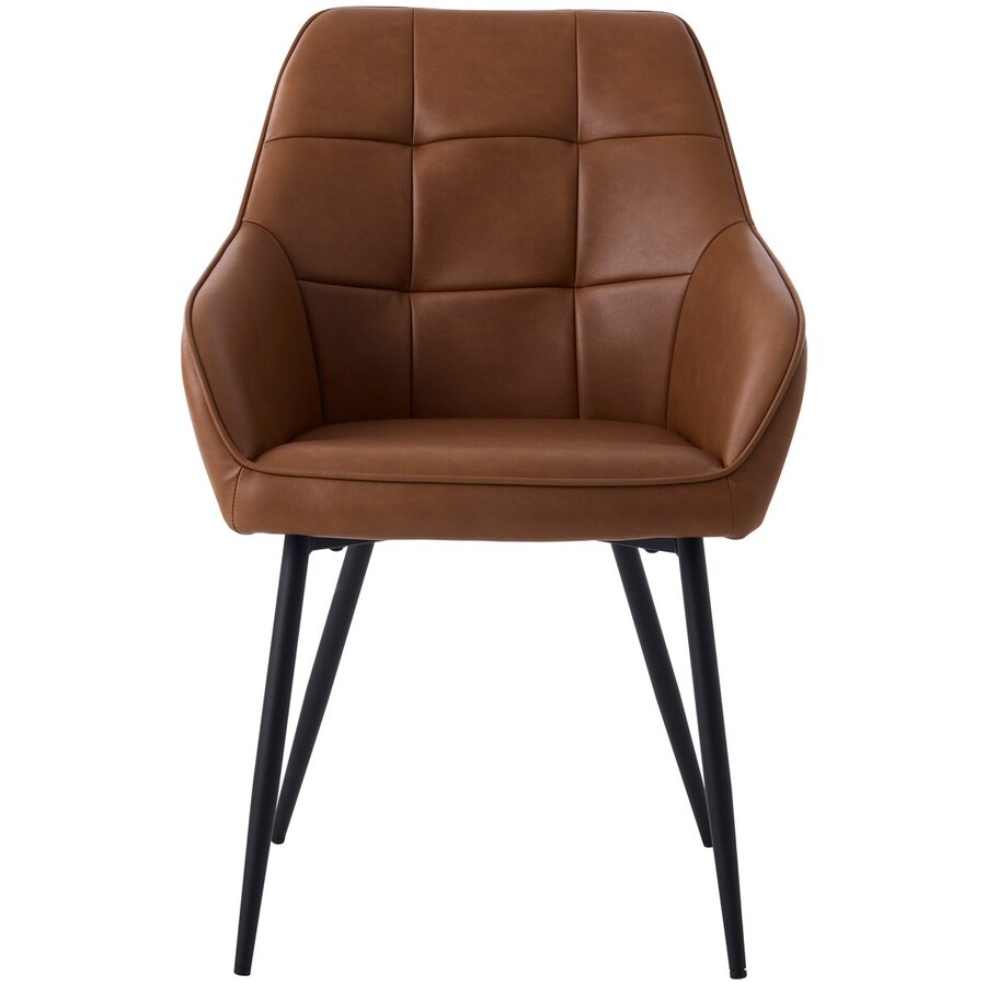 Nolan Armstoel Cognac Kunstleer Squares