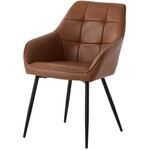 Hygge Interiors Nolan Armstoel Cognac Kunstleer Squares