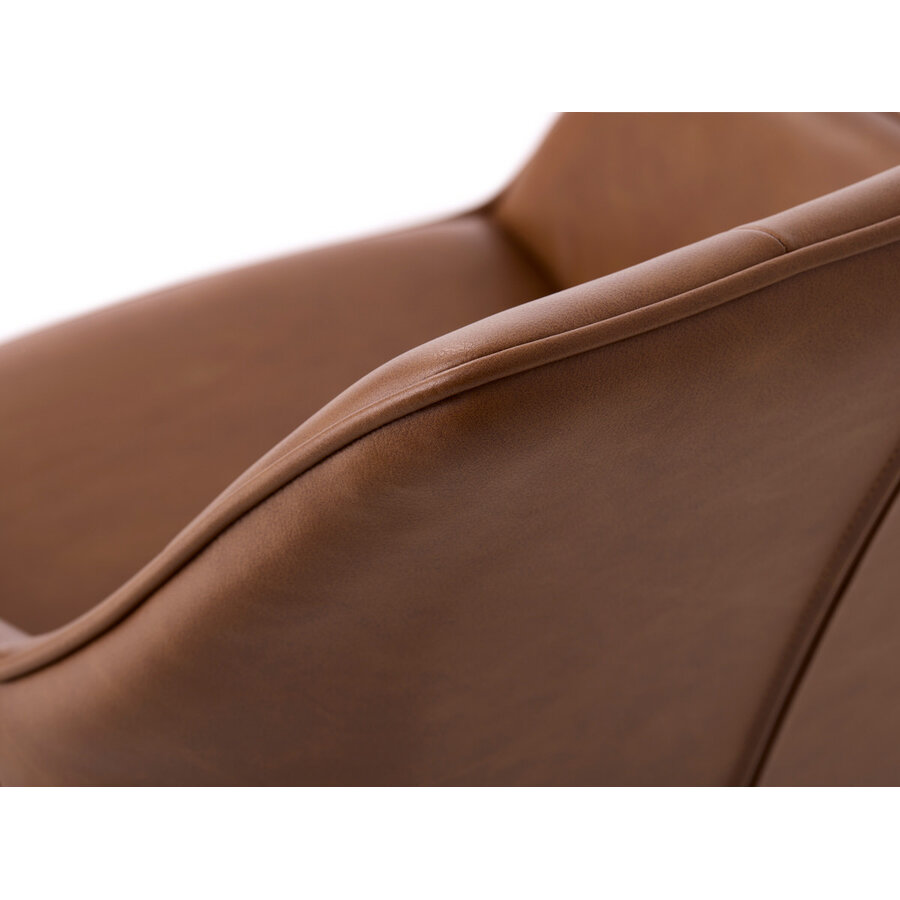 Nolan Armstoel Cognac Kunstleer Squares