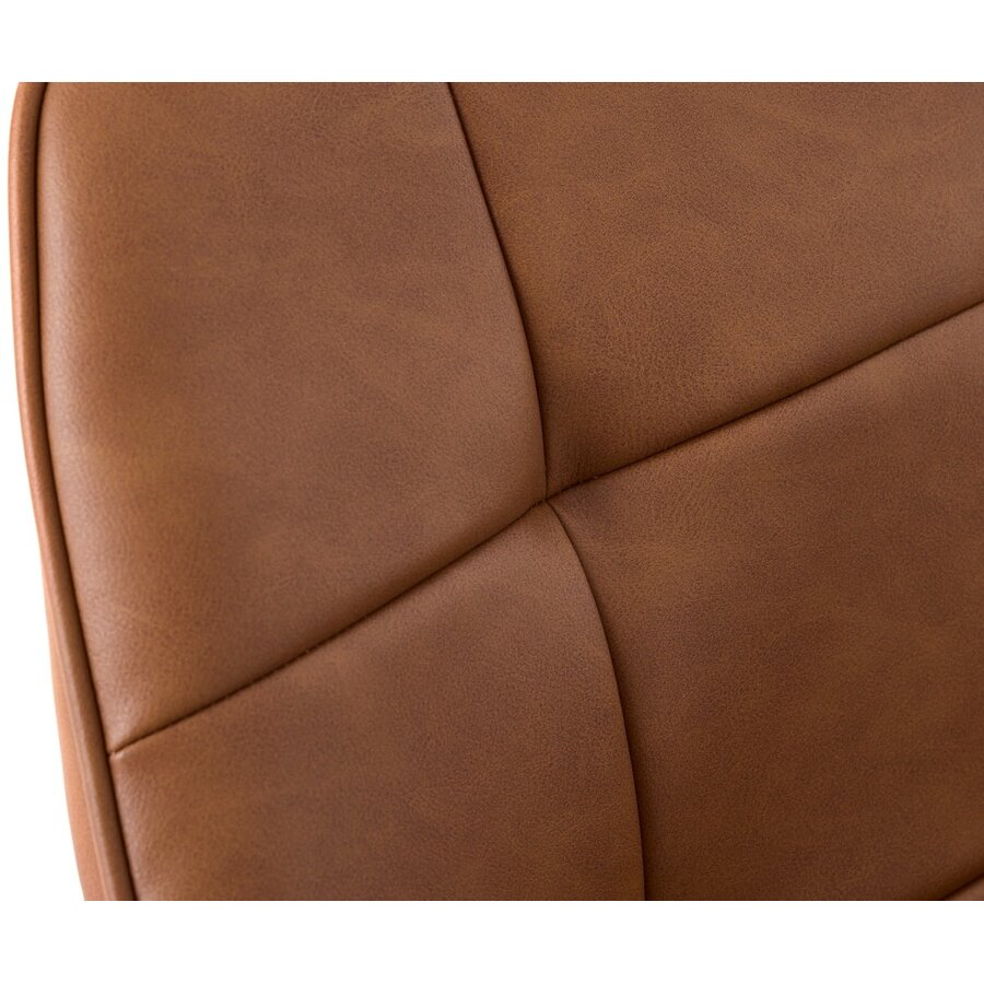 Nolan Armstoel Cognac Kunstleer Squares