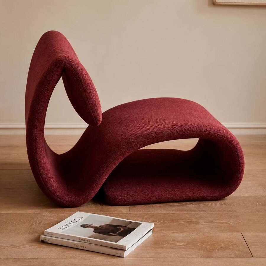 Dubna Loungestoel Merlot Bouclé