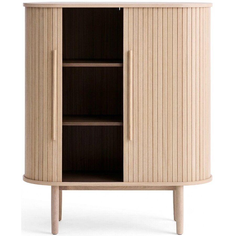 Meta Blank Eiken Opbergkast H118 cm Hygge Interiors Meta Blank Eiken Opbergkast H118 cm